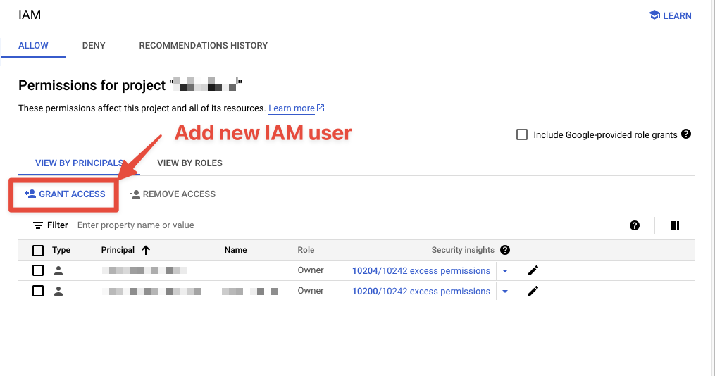 Click Grant Access
