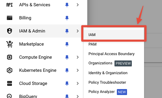 Navigate to IAM