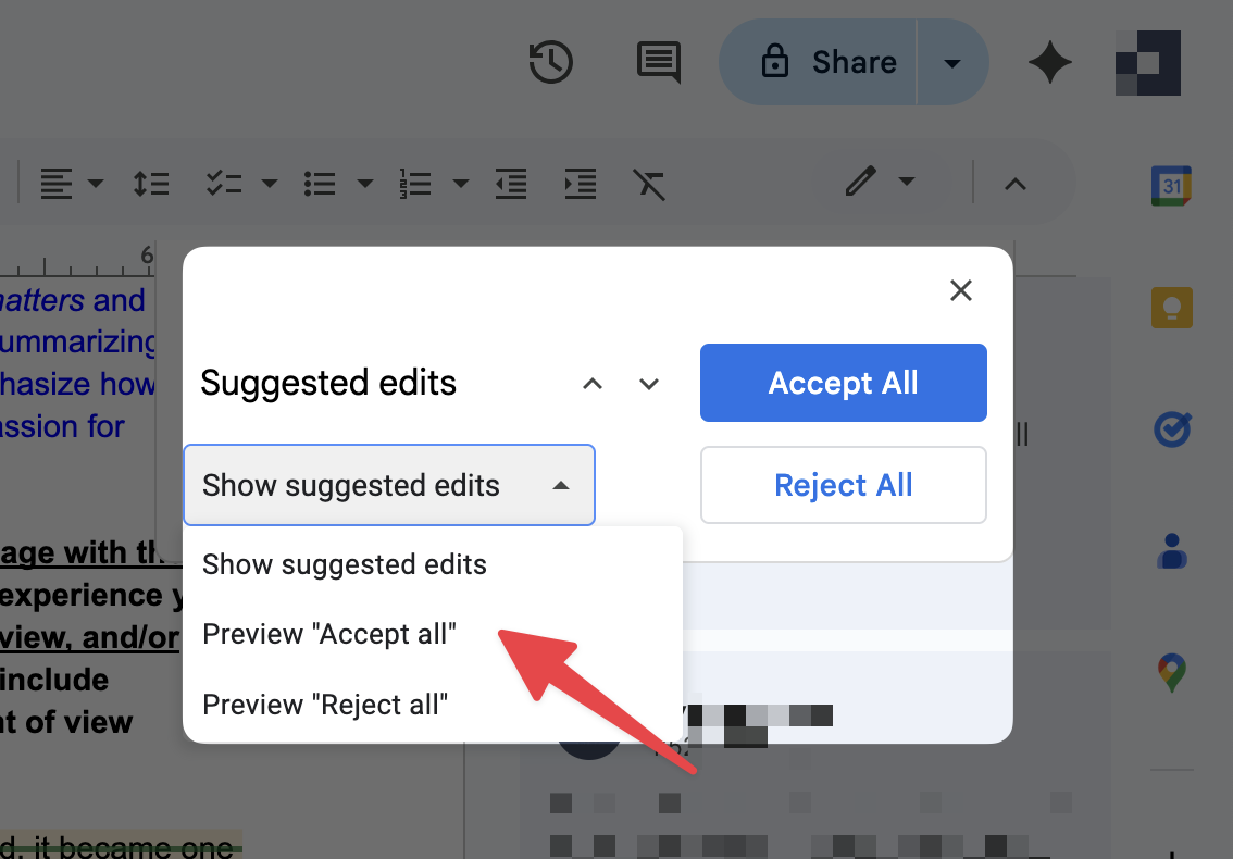Google Docs Preview Accept All