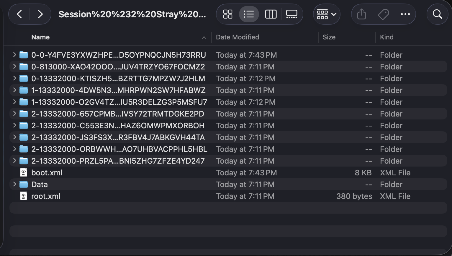 Prime Video Data Folders